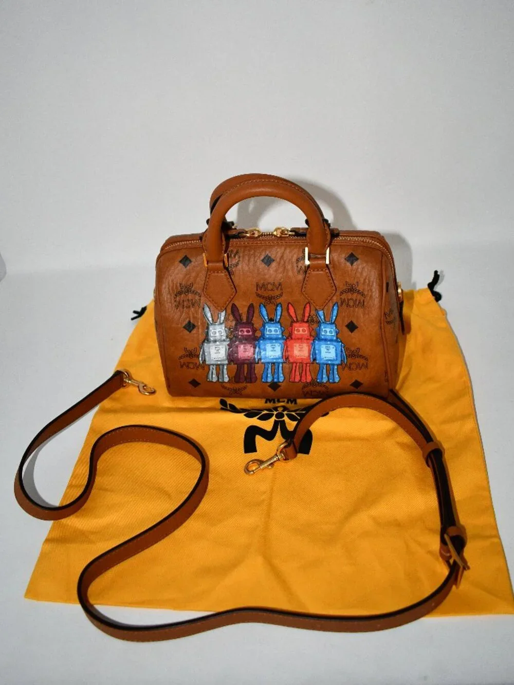 MCM Ella Visetos Boston Hybrid Shoulder Bag NWOT